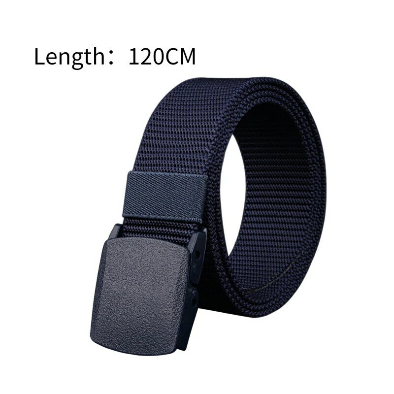 Men Belts Fashion Unisex Jeans Belts Adjustable Belt Men Outdoor Travel Tactical Waist Belt with Plastic Buckle for Pants 120cm