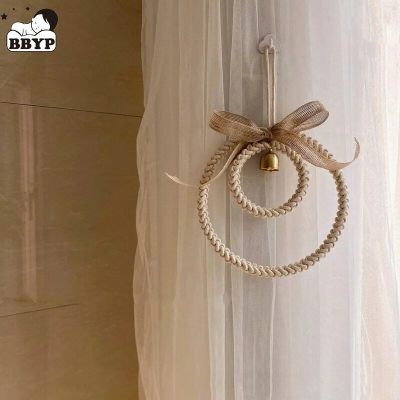 Bell Hanging Pendant Gym Baby Toy Wall Chime Door Ornament Toys Play Decoration Macrame Ornaments Wooden Catcher Child Home Decr