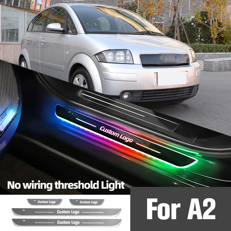 Dla Audi A2 2002-2005 2003 2004 uszczelka do drzwi samochodu światła Logo na zamówienie LED pedał progowy akcesoria do Lamp