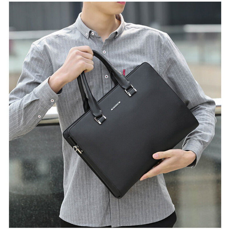 Executive Aktentasche für Männer PVC Handtasche Computer Büro Schulter Business Tasche pendeln 14 Zoll Laptop lässig Seiten tasche Ehemann