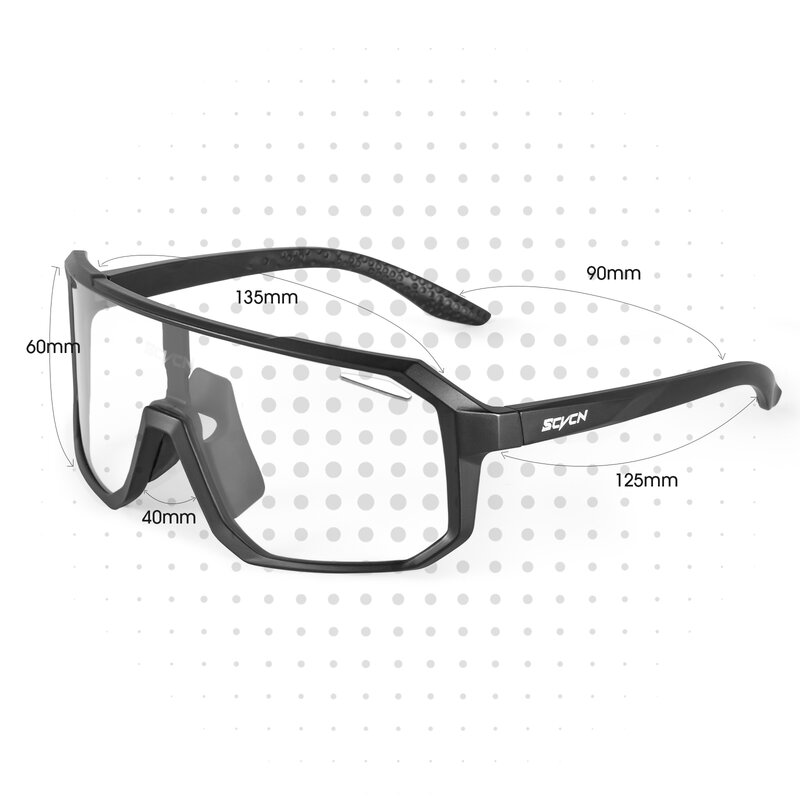 SCVCN kacamata photoromik untuk pria, kacamata bersepeda gunung, kacamata sepeda jalan, kacamata olahraga UV400 MTB