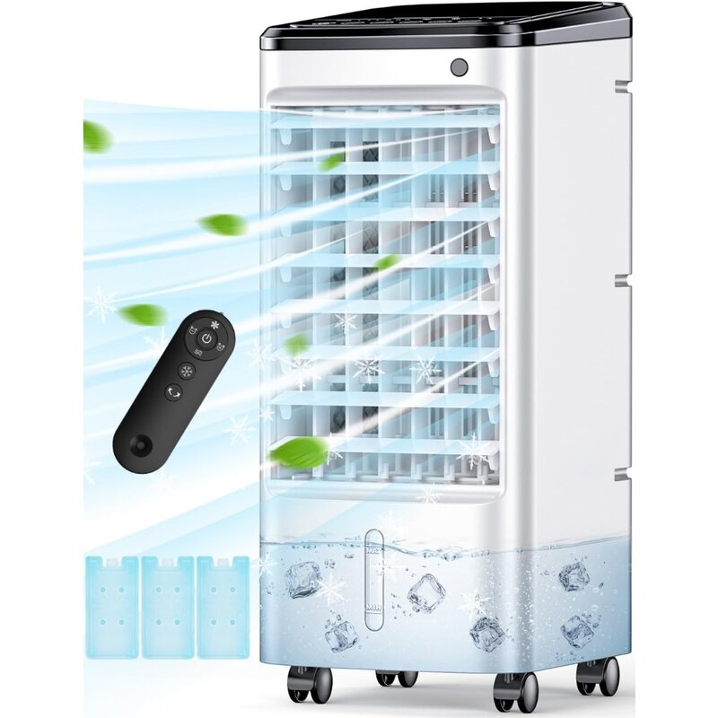 Raffreddatore d'aria evaporativo 3 IN 1, dispositivo di raffreddamento della palude con modalità di sonno/raffreddamento, 3 modalità e 3 velocità condizionatori d'aria portatili