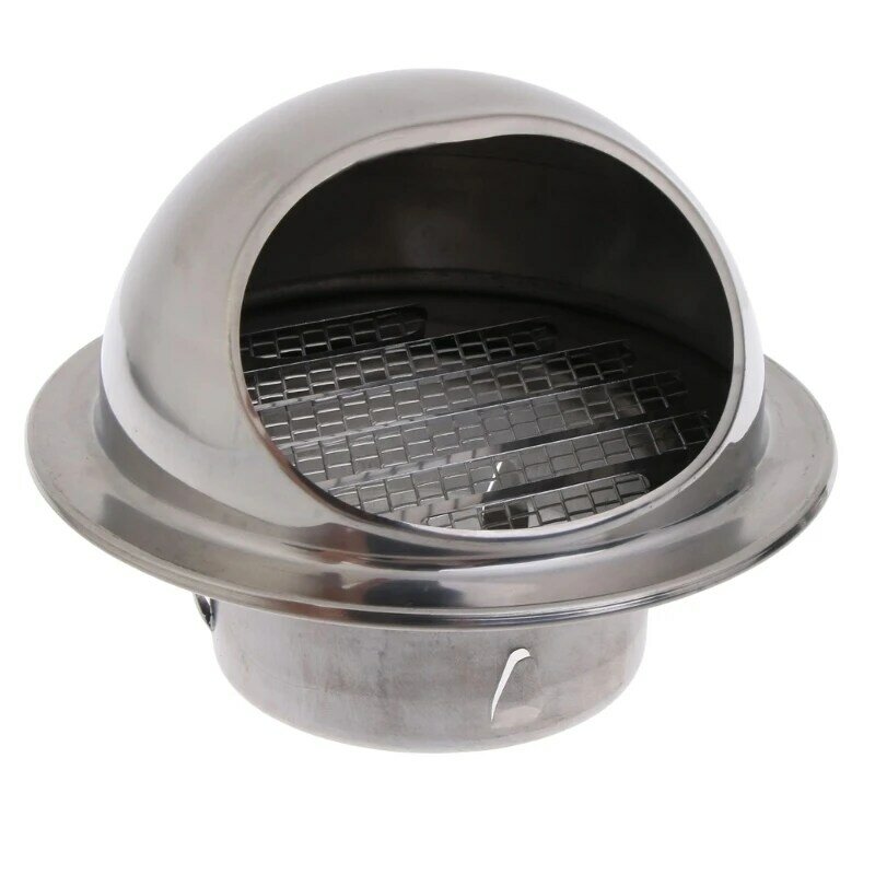 85AC Stainless Steel Air Vent Louvered Grille Cover Vent Hood Flat Ducting Ventilation Air Vent Wall Air Outlet for House