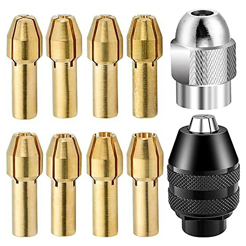 Drill Chuck Collet Set Carbon Steel Quick Change Adapter with Replacement Set Suitable for Firmly Fix Drills