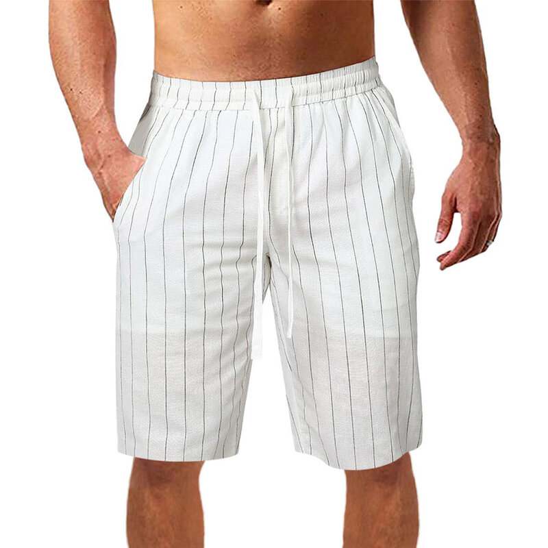 Sports Shorts Blue Sports Boardshorts Striped Casual White Dark Gray Workout Drawstring Elastic Waist Brand New