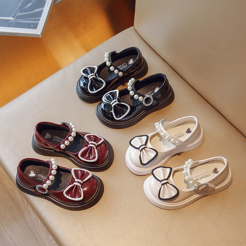 Girls' Leather Shoes Black Leather Shoes British Style Leather Shoes Princess Performance Shoes Spring and Autumn New