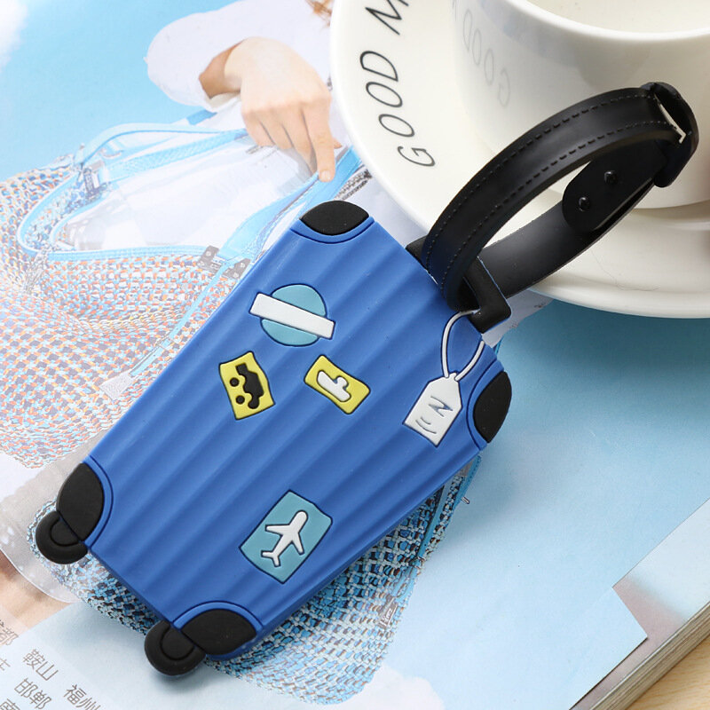 Etiqueta de equipaje portátil de PVC, accesorios de viaje, etiquetas de nombre de equipaje, organizador de soporte de etiqueta de dirección de maleta, correa de equipaje de viaje