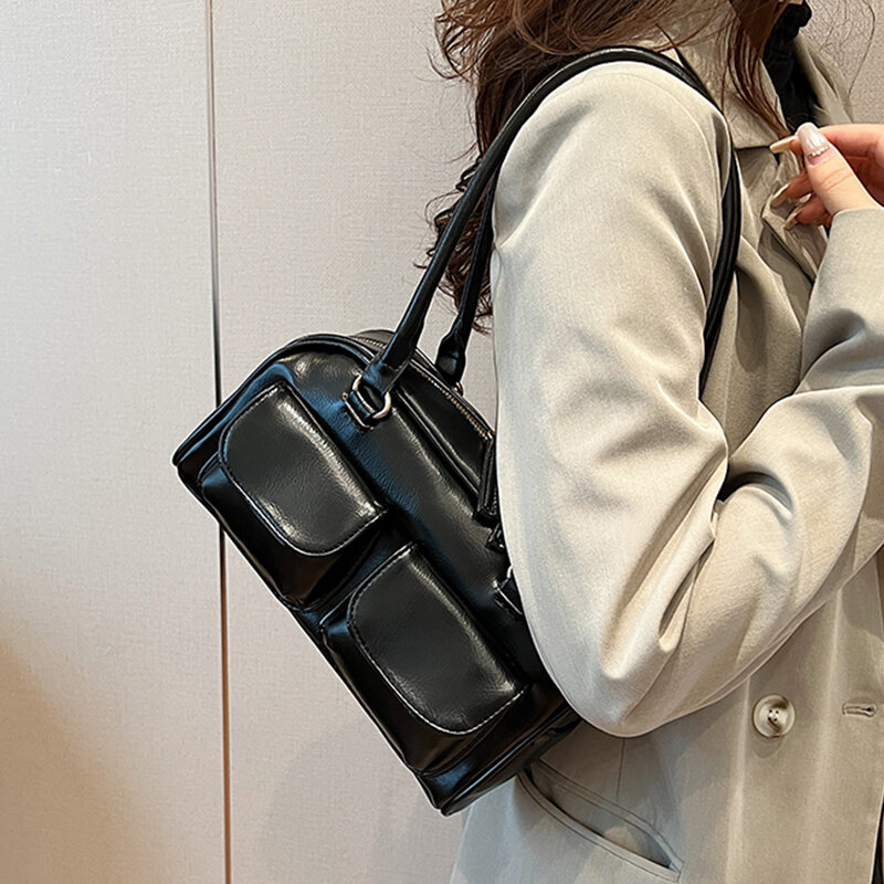 Małe dwie kieszonki torby na ramię dla kobiet 2024 nowe modne modne designerskie torby pod pachami damskie torebki i portmonetki