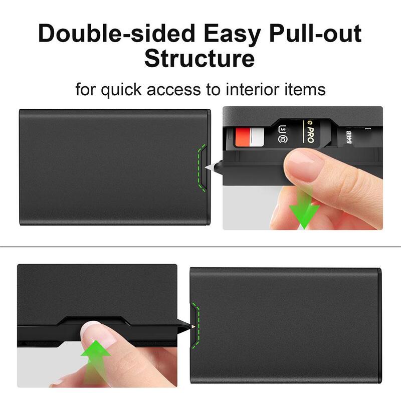Shockproof SD Micro SD SIM Card Pin Memory Card Storage Box BUDI 1 Phone Holder Portable Alloy 17 Card Aluminum Accessories