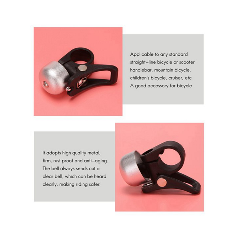 Campana de aleación de aluminio para patinete eléctrico Xiaomi Mijia M365, campana de anillo con montaje de liberación rápida, 2 unidades