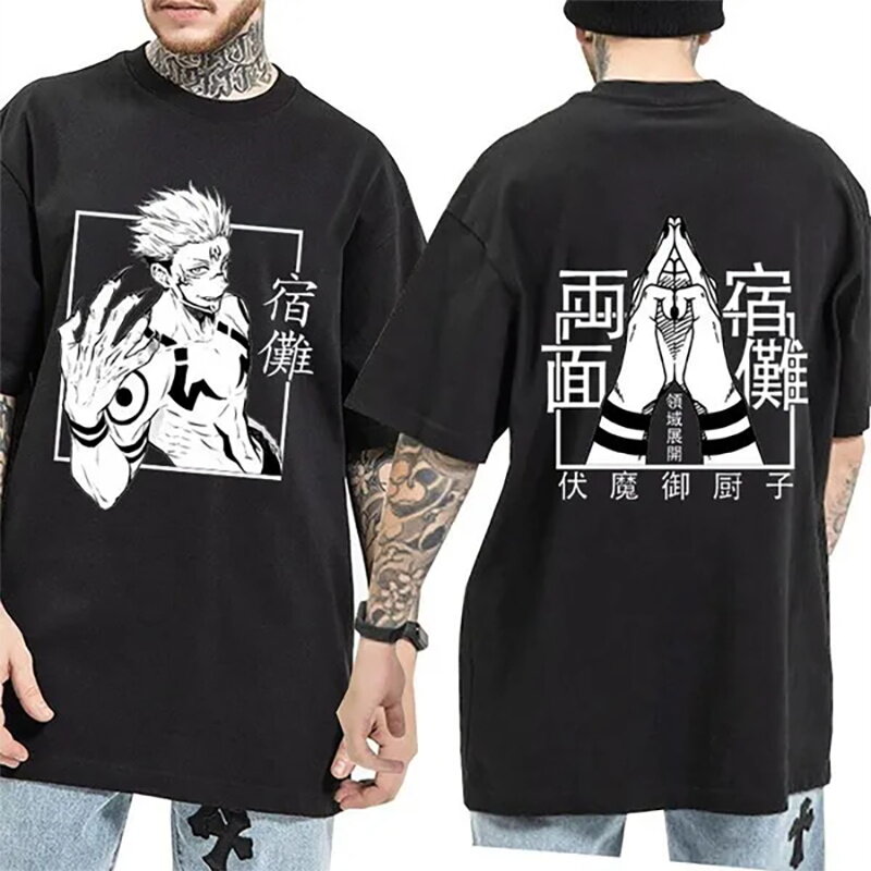 Hot Ryomen Sukuna Printed T Shirt Fashion Anime Graphic Short Sleeve Men's Casual Loose Cozy Tee Top