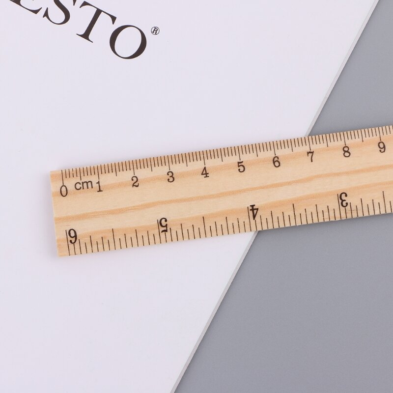 Regla de madera de 15cm, 20cm y 30cm, escala de doble cara, herramienta de medición, suministros, Gadget