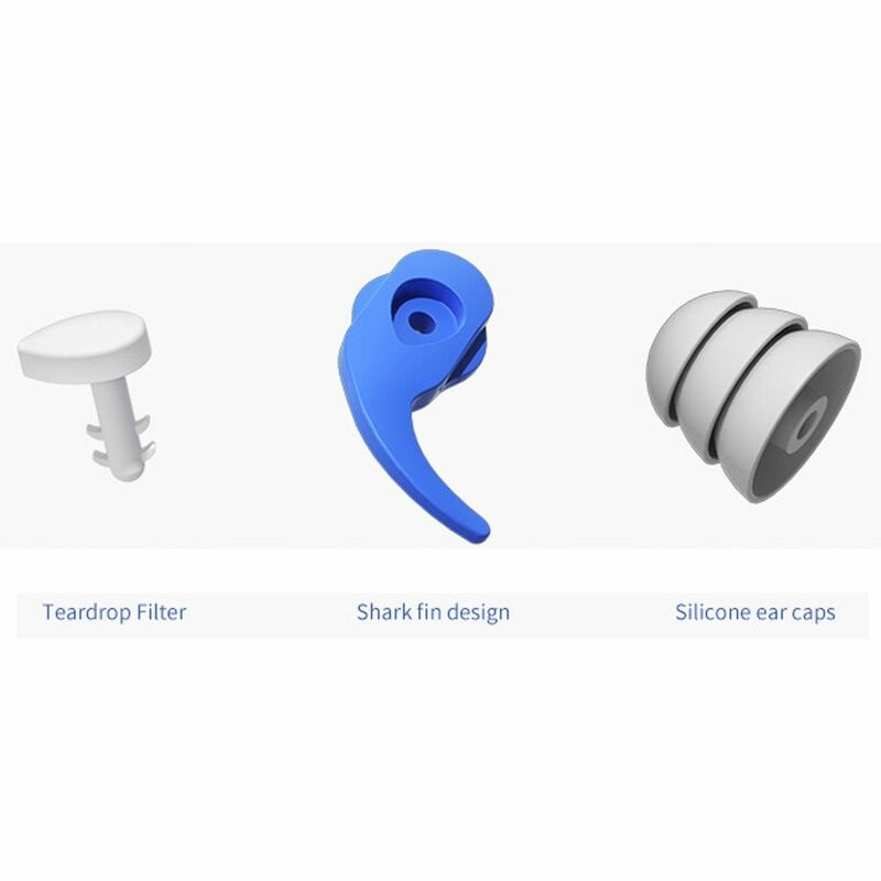 Bouchons d'oreille réutilisables en silicone pour la protection auditive, filtre de réduction du bruit portable, bouchons d'oreille de sommeil, sports de plein air, 1 paire