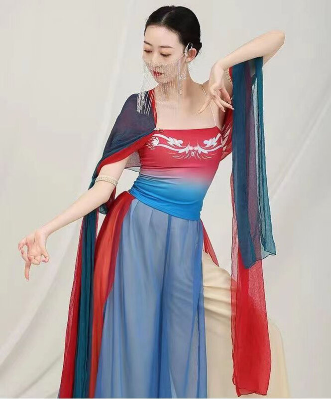 Vestido de dança clássico chinês para as mulheres traje de dança oriental dun huang hanfu desempenho roupa vestidos de dança para as mulheres