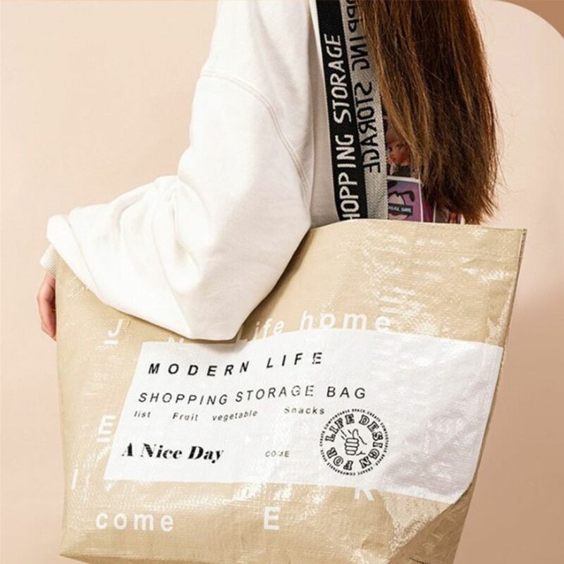Bolsa de ombro impermeável de nylon Eco Shopping Bag Bolsa de compras reutilizável Bolsa de armazenamento elegante 1 pc