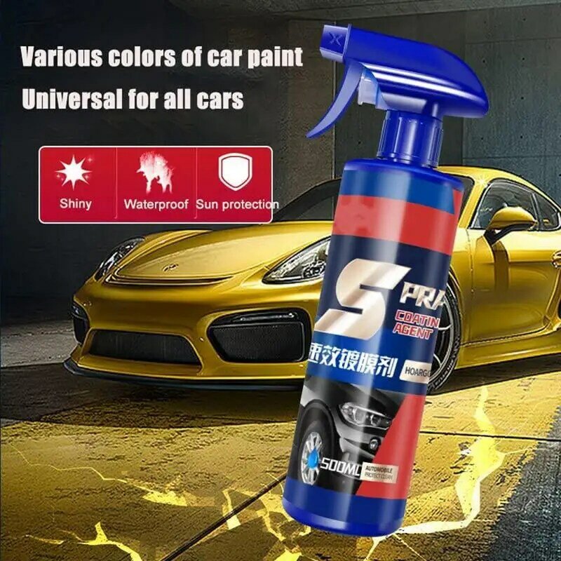 500ml Quick Coating Spray 3 In 1 High Protection Waterless Car Wash Ceramic Spray nano crystal plating agent For Cars Motorcycle