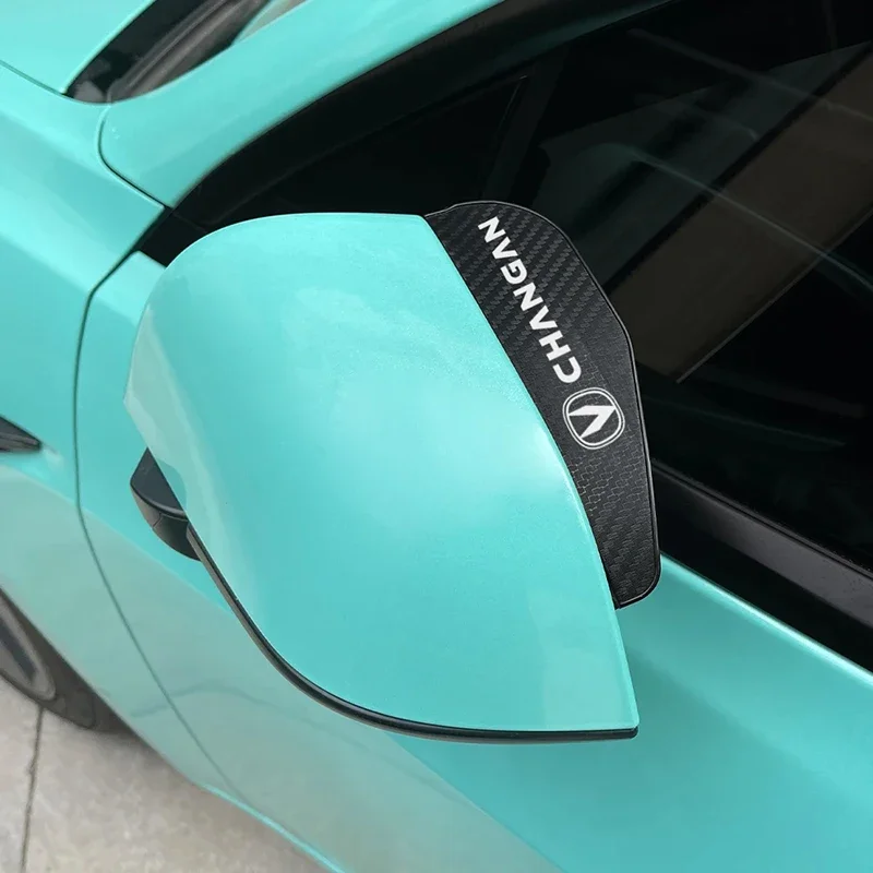 Car Reversing Mirror Rain Shield Carbon Fiber Texture Rearview Mirror Rain Brow Shield Universal Reflector Rain Shield