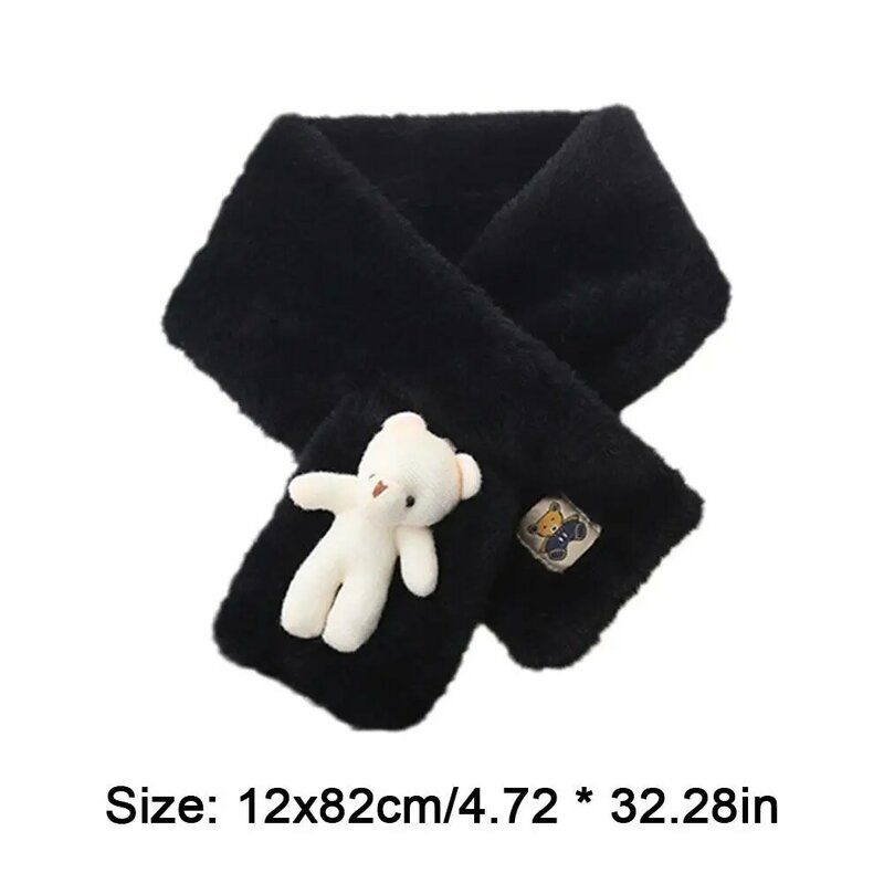 Bufanda de cuello Unisex para mujer y niño, bufanda cruzada de felpa de oso de piel de punto, cubierta facial gruesa y cálida, fácil de usar, invierno, 2024