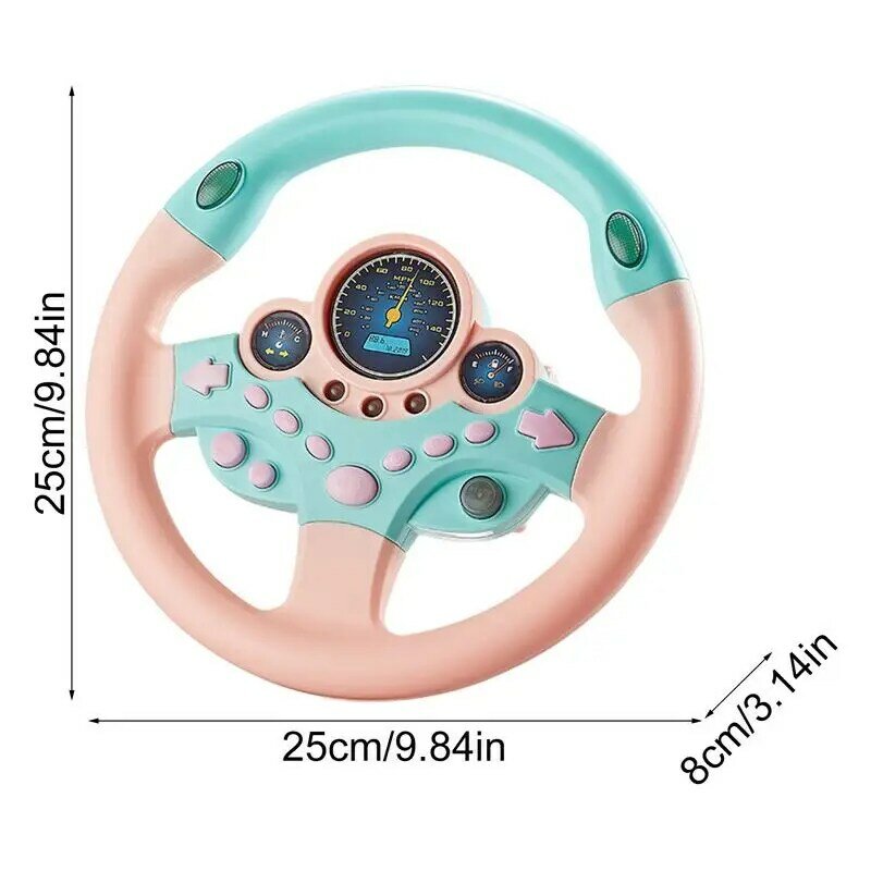 Steering Wheel Driving Controller for Kids, brinquedo simulado, som brinquedo, música leve, engraçado