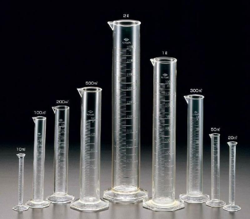 プロの厚手のガラス測定シリンダー,5ml 10ml 25ml 50ml 100ml,実験室用の測定シリンダーキット,1個