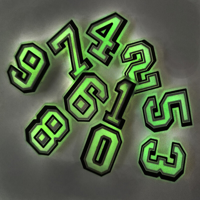1pcs Numbers Luminous rabbit Shoe Charms Arabic Numerals Pins PVC Glow In the Dark Hash Shoe Decoration Accessories