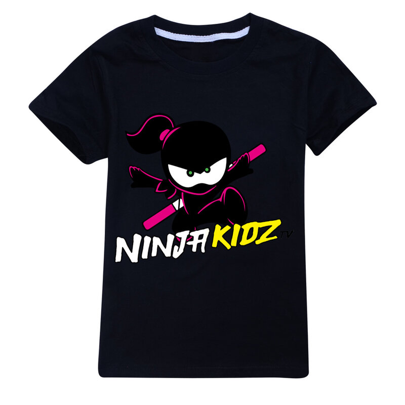 Ninja-子供用Tシャツ,漫画のカジュアルウェア,男の子と女の子用の綿の服,カワイイトップ