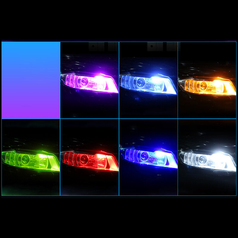 Samochód LED T10 W5W Canbus Glass COB 6000k czytający lampa kopułkowa Marker klinowy 168 194 192 DC 12V biało-niebieski czerwony