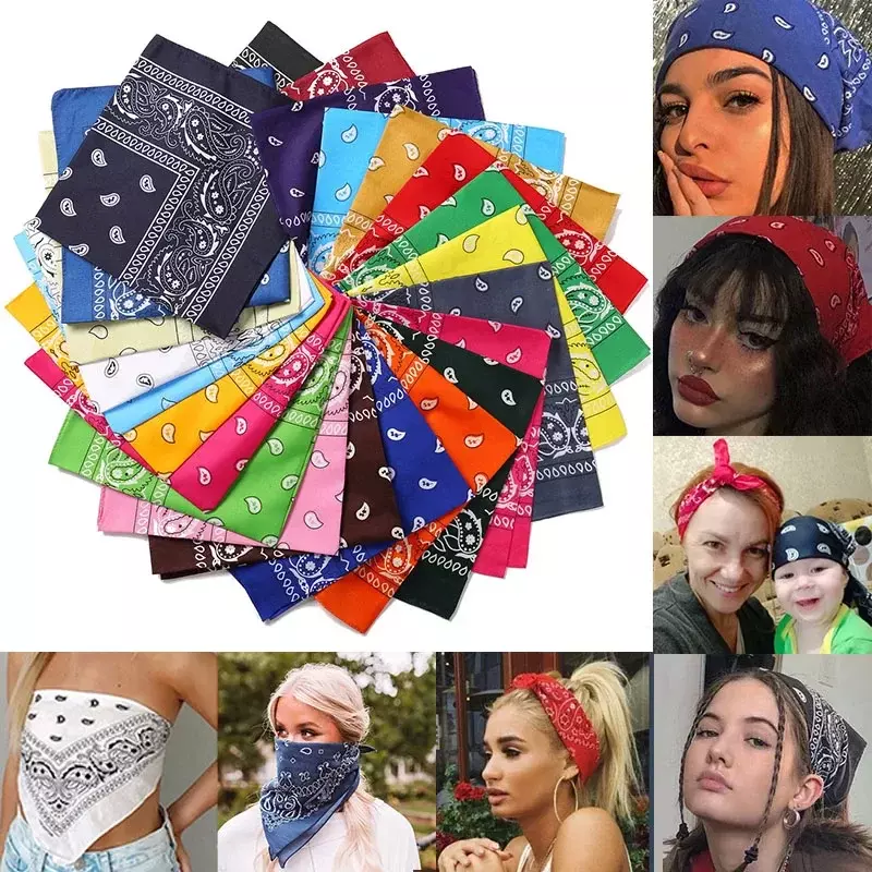 Hip Hop Bandana 23 Styles Man Women Fashion Outdoor Headbands Hair Band Wrist Wraps Hair Scarves High Quality Hair Accessories