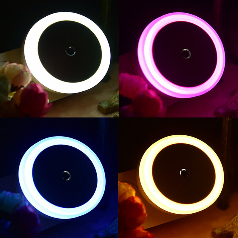 LED Nachtlicht Smart Nacht Sensor runden quadratischen Stecker in Wand Nacht lampe Bad Küche Flur Staire way Schlafzimmer Nachtlicht