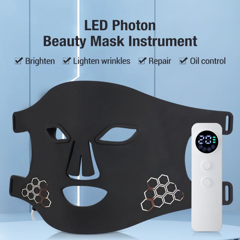 Masker Perawatan Kulit LED inframerah, peralatan kecantikan rumah lampu merah masker terapi