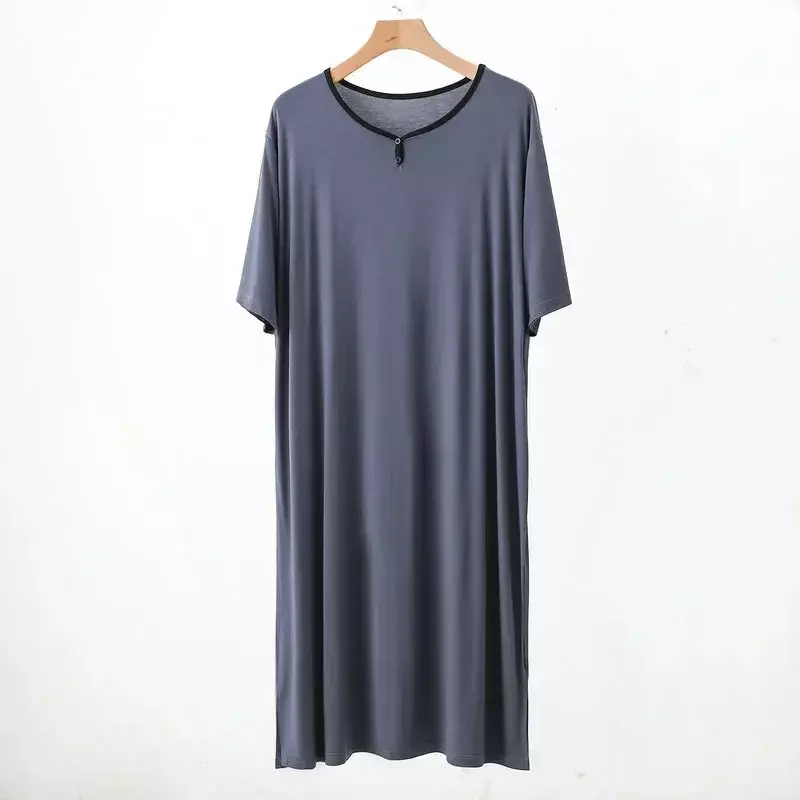 Short Loose Dress Men's Sleepwear Thin Pajama Night Sleeve Men Modal Camisolas Summer Homewear Nightgown