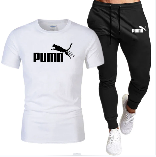 여름 운동복 세트, 3D 반팔 티셔츠, 긴 바지, 경량, 캐주얼 및 패셔너블 남성 의류, 스포츠 및 조그
