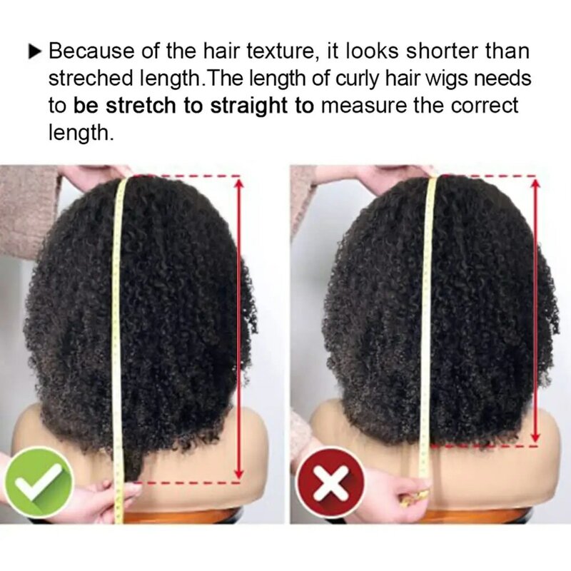 Afro keriting keriting rambut manusia ikat kepala Wig untuk WANITA HITAM 180% kepadatan tanpa lem Brasil Remy penuh mesin dibuat rambut setengah Wig