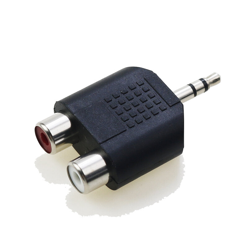 Adaptador Y divisor de Audio RCA, Conector estéreo macho a 2 RCA hembra de 3,5mm, convertidor de Cable de Audio de 3,5mm, 1 unidad