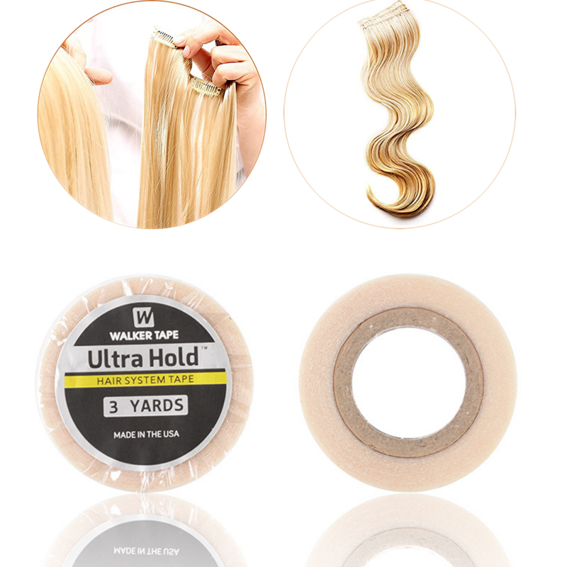 Pita renda pegangan Ultra ringan 3 yard untuk wig pita pengganti wig renda dua sisi perekat kuat tahan air untuk wig putih