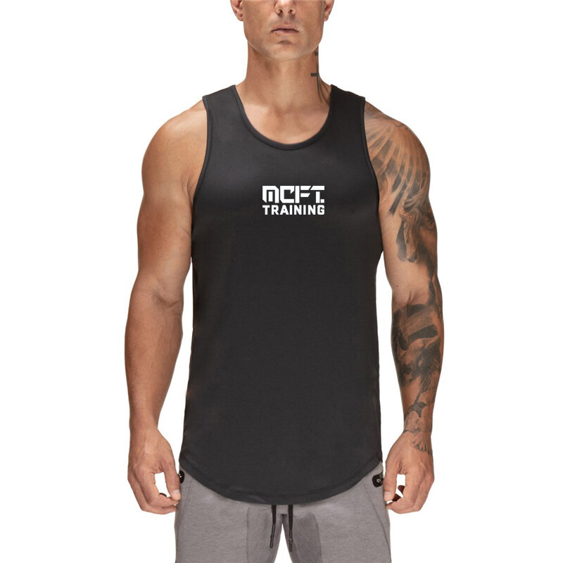 2022ฤดูร้อนมาถึงใหม่เสื้อผู้ชาย Gyms ฟิตเนสออกกำลังกายแขนกุดชายเสื้อ Slim Fit เสื้อกล้าม O-Neck Quick แห้งตาข่ายเสื้อกั๊ก