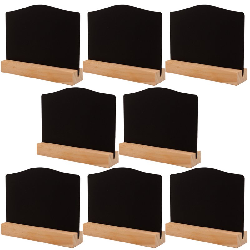 8 buah papan kapur Desktop Dekorasi papan tulis label papan tulis meja hitam melengkung papan tulis kecil