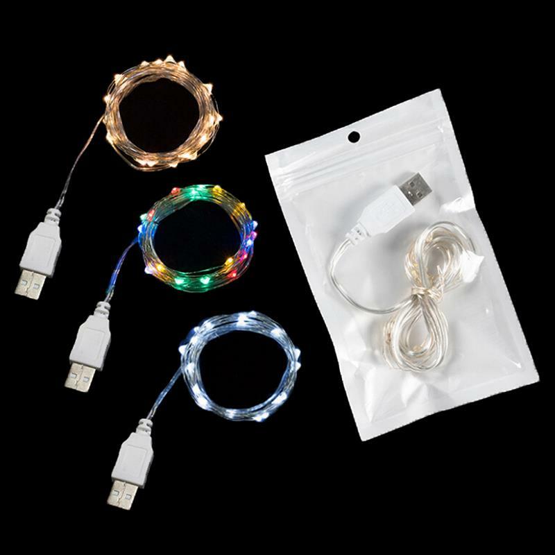 Mini Cadena de alambre de cobre para decoración, luces Led de hadas para Navidad, boda, fiesta, USB, Powerd, 1 piezas, 2M, 20LED, 3M, 30Led