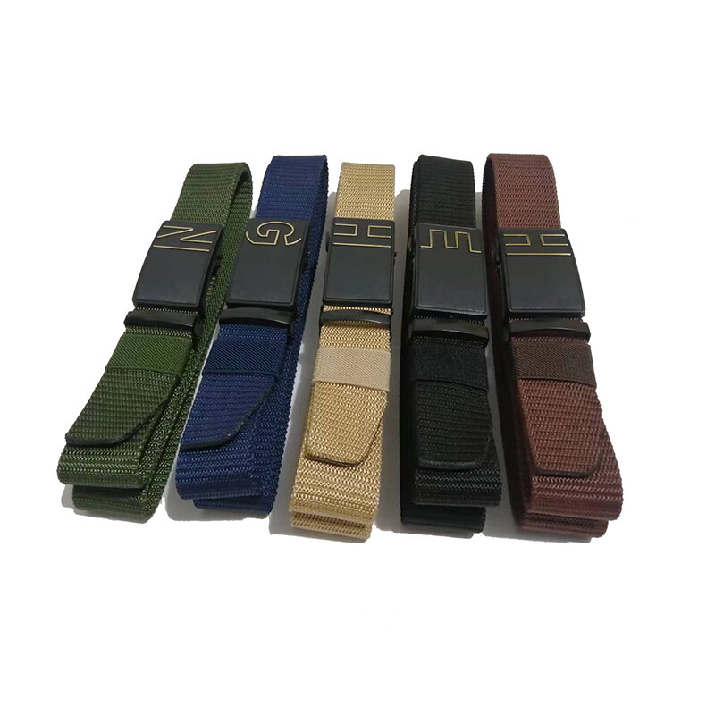 Cinturón de hebilla de patrón único y de alta calidad para hombres y mujeres, borde biselado para viajes, fácil de abrochar en la cola, firme y elegante