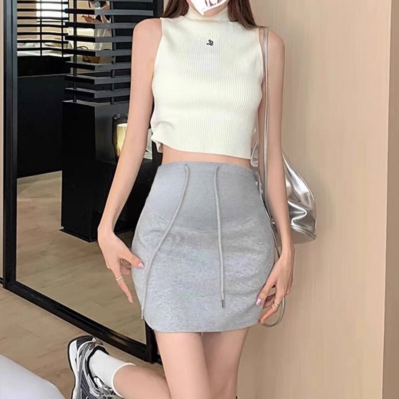 Hot Pencil A Line Mini Stretch Skirts for Maternity Summer Drawstring Belly Safety Shorts for Pregnancy Women 24SS Y2k Youth