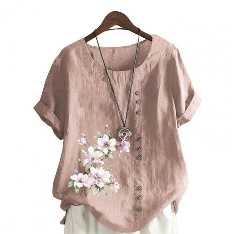 Женская блузка, удобный женский топ, приятная для кожи универсальная Модная Повседневная Блузка с цветочным принтом