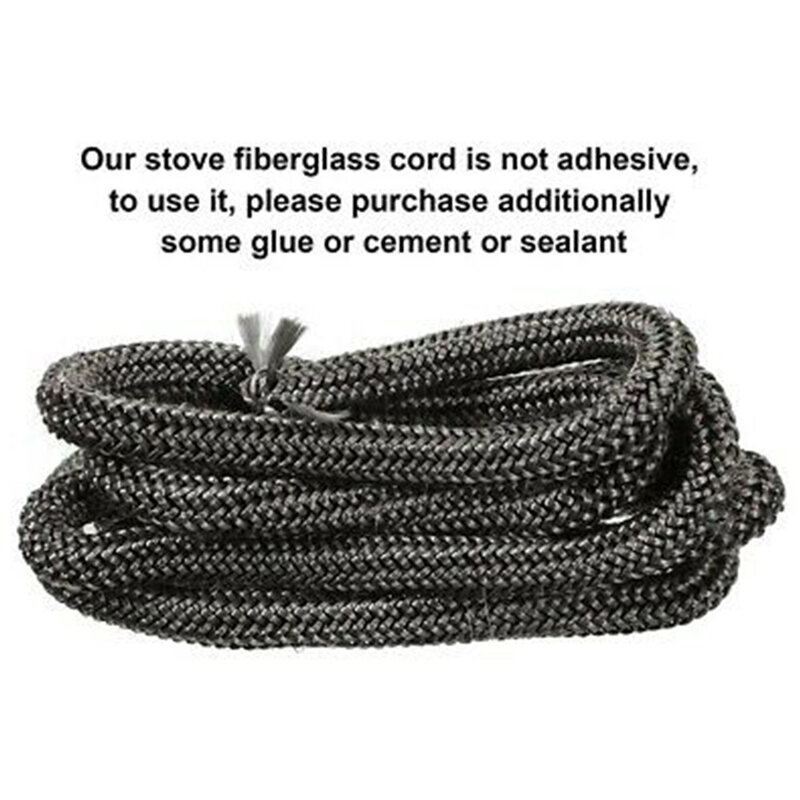 Cuerda de sellado para chimenea, recambio de cuerda de sellado para quemador de madera, color negro, 2M, 6/8/10/12mm