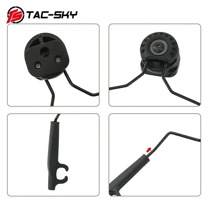 TS TAC-SKY 전자 귀마개, 전술 헤드셋 ARC 레일 어댑터, 3MPelto 전술 300/500 청력 보호 사격 귀마개