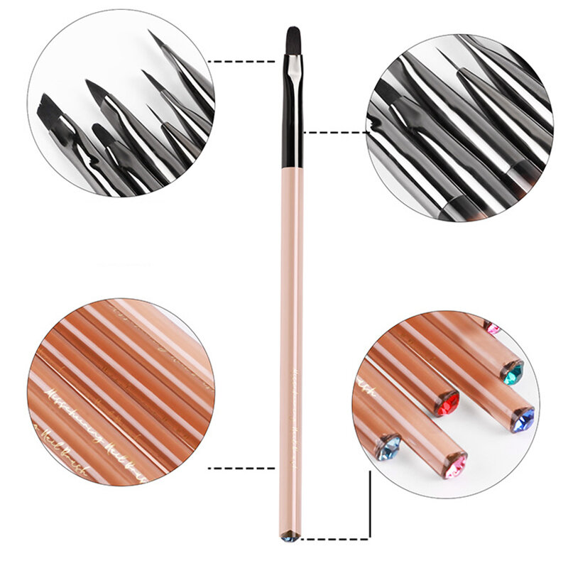 Premium 1Pcs Detail Paint Brush Manicure Tool Nail Art Tool Pens Hook Line Watercolor Acrylic Watercolor Oil Model Kits Supplies