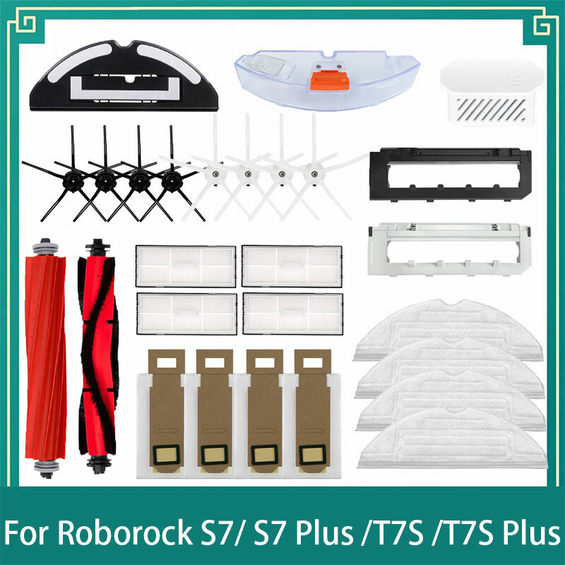 Untuk Roborock S7 S70 S7 Plus T7S T7S Plus sikat samping utama pel pakaian Filter HEPA Kit aksesori penyedot debu robot