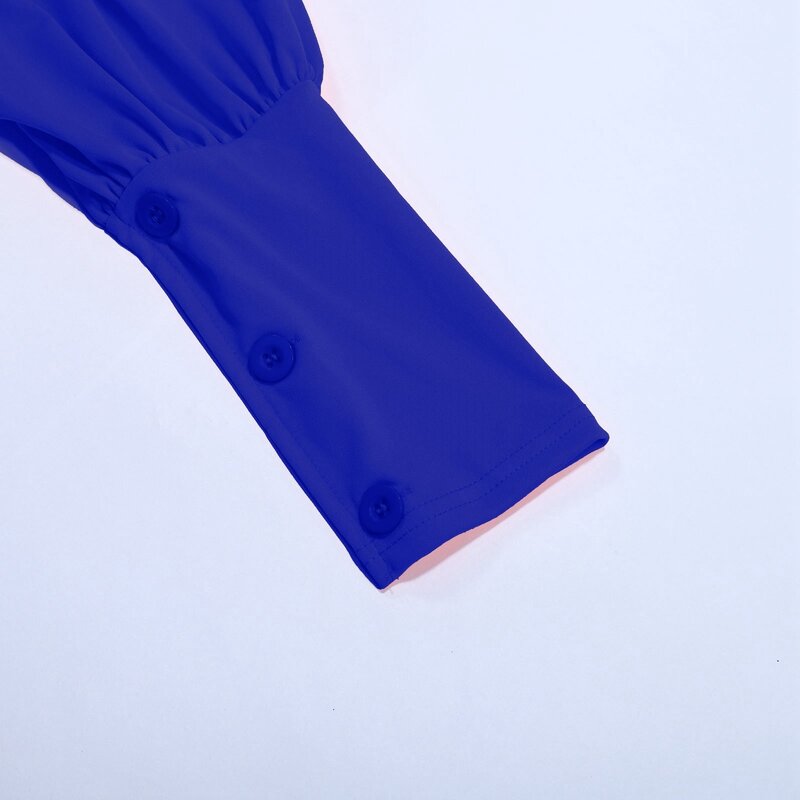 Zweiteiliges Set Persönlichkeit Design einfarbig Blase Ärmel Reiß verschluss hohe Taille Hosen Mantel Frauen Mode Langarm Hosen Anzüge