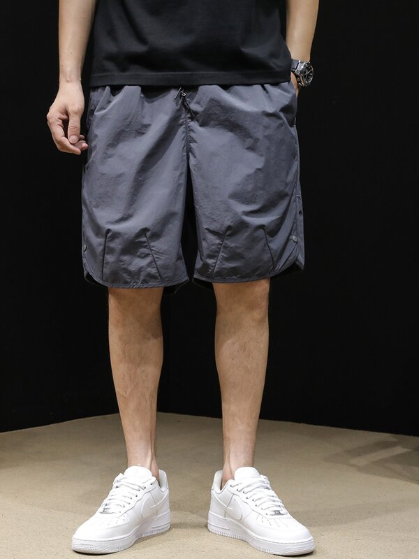 Шорты-карго мужские с несколькими карманами, модные штаны-карго, свободные прямые повседневные брюки в стиле Харадзюку, E14, летняя уличная одежда