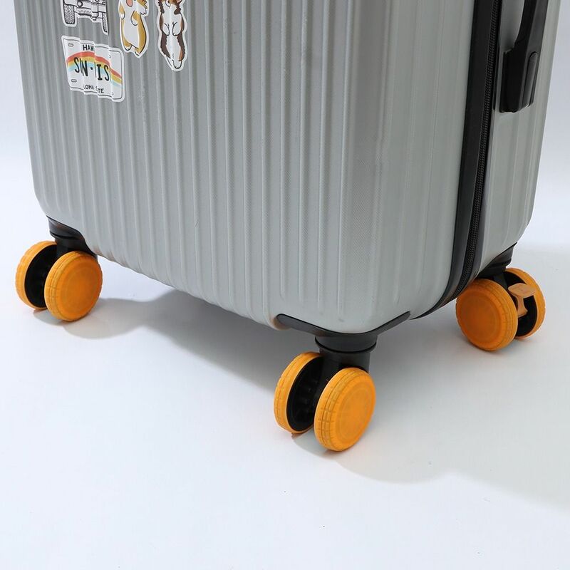 Silikon pelindung roda koper bagian gandar kebisingan pelindung roda penutup kastor kotak troli dengan suara diam