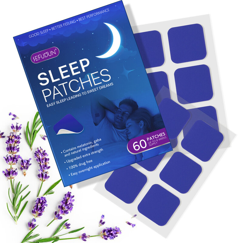 Parches de ayuda para el insomnio, pegatina calmante de descompresión para el tratamiento del sueño, mejora el sueño hipnótico, alivia la ansiedad, la neurasenia, 60 piezas