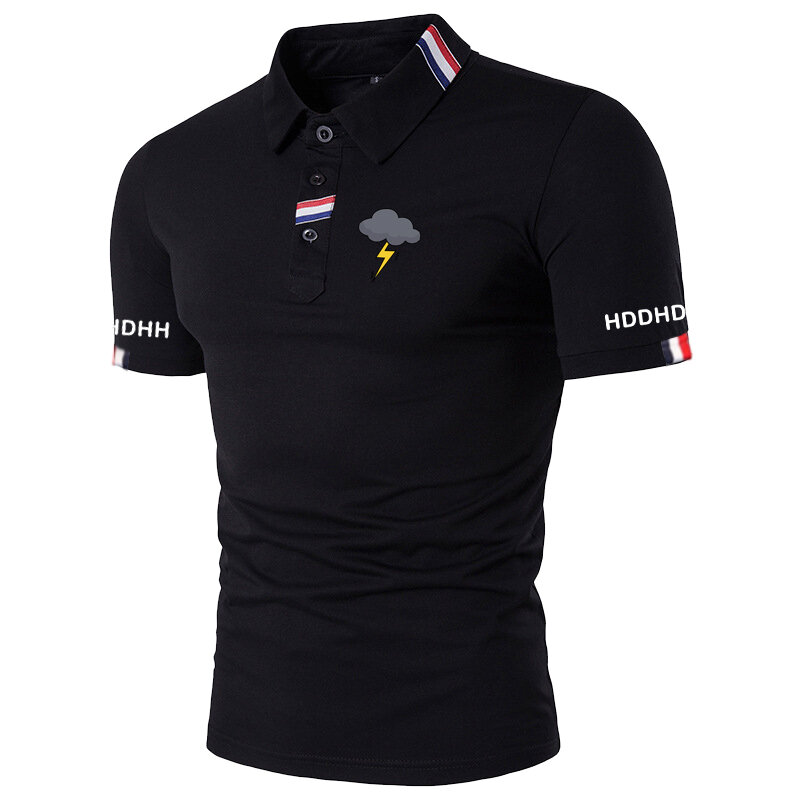 Брендовая летняя футболка HDDHDHH с коротким рукавом, мужская рубашка-поло, деловой однотонный, простой и универсальный топ с коротким рукавом
